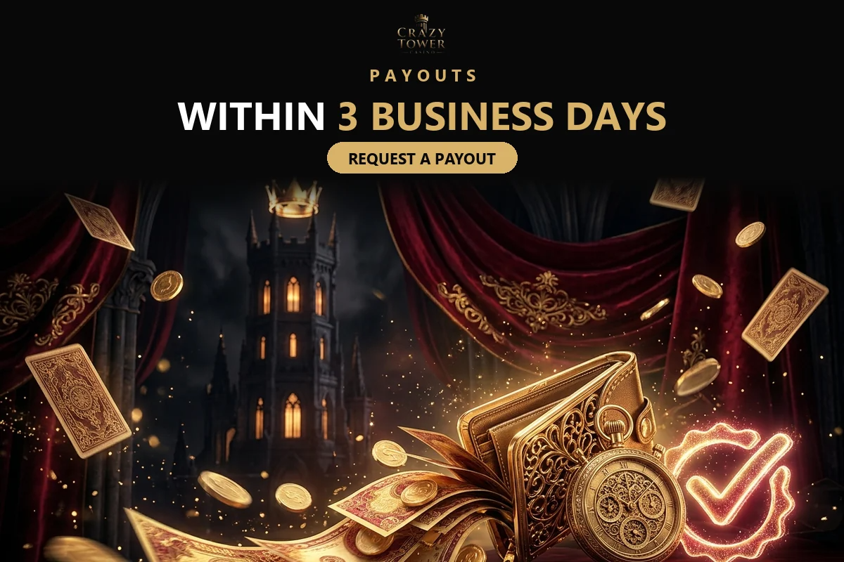 gold-wallet-with-flowing-coins-and-a-check-mark-for-crazy-tower-payouts-within-three-business-days